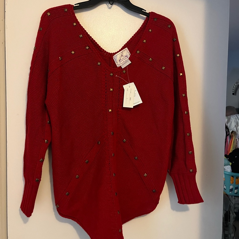 Red V-Neck Sweater